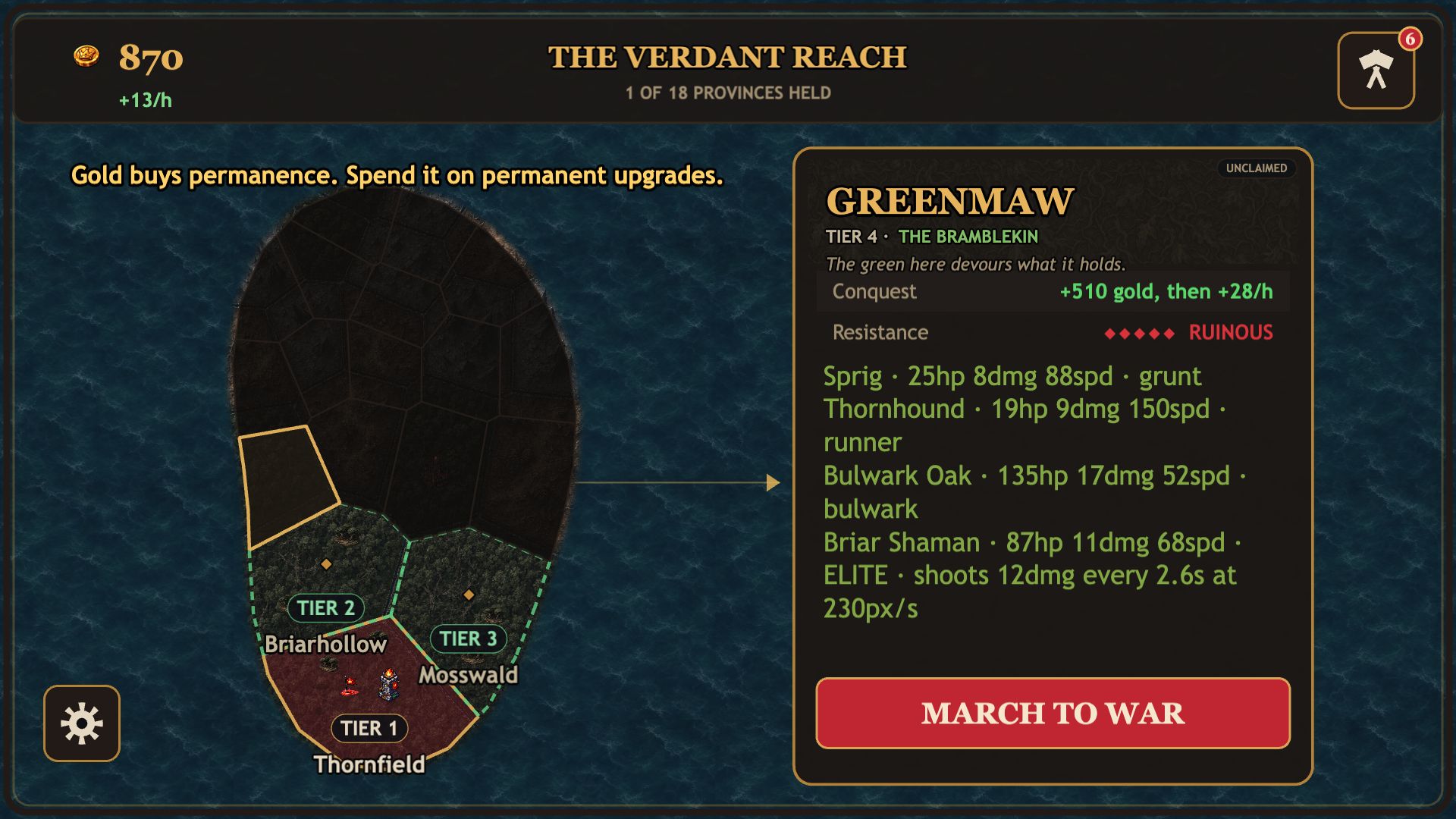 Province intelligence at the war table